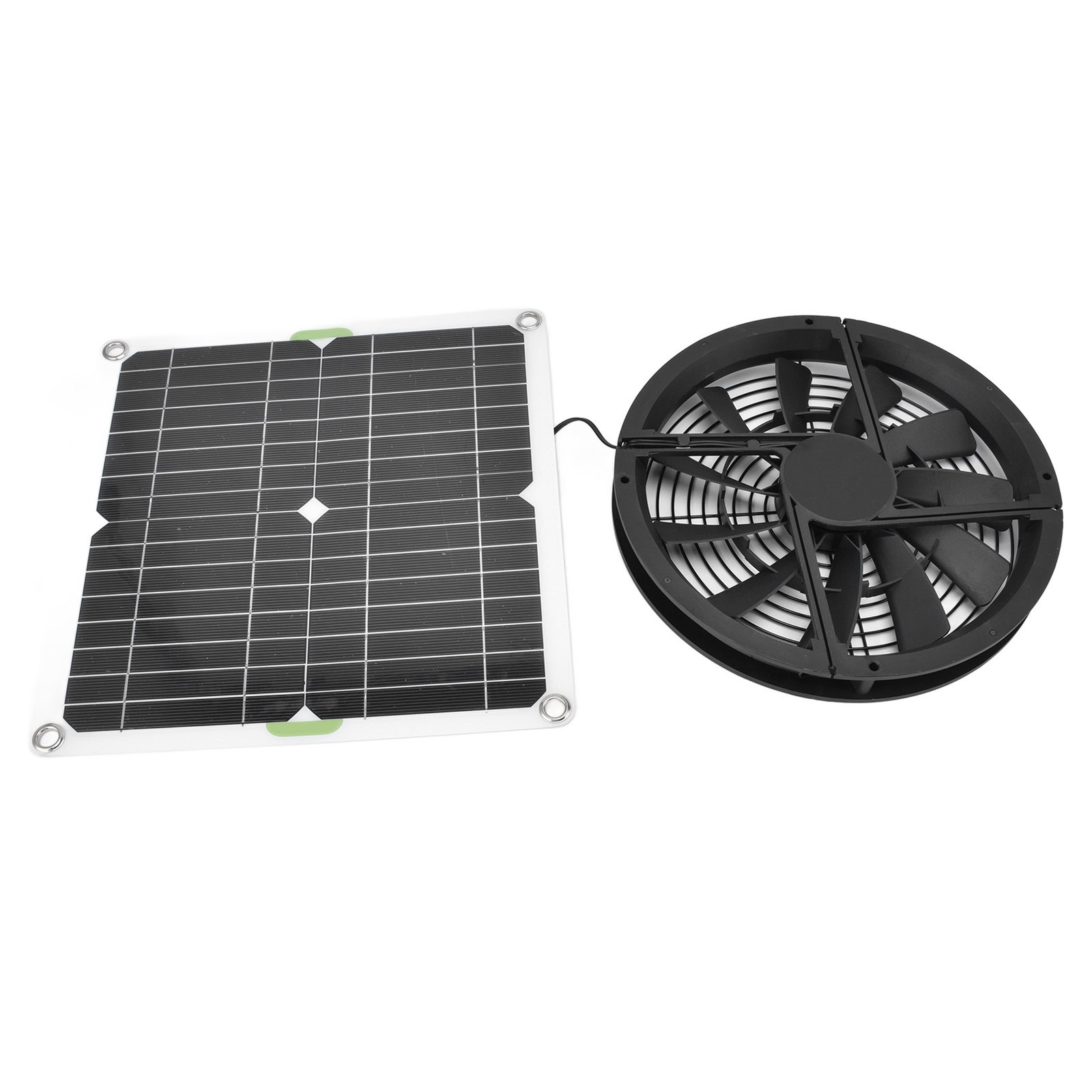 Solar Panel Fan Kit 10in 100W Waterproof Solar Panel Round Ventilation OKCZ