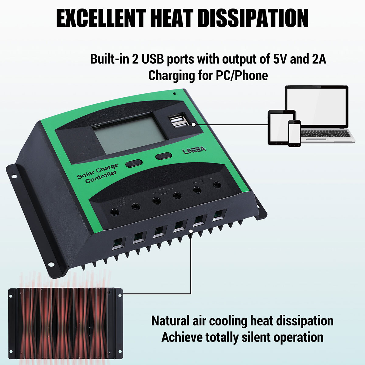 30-60A MPPT Solar Panel Regulator Charge Controller Auto Focus Tracking 12V/24V