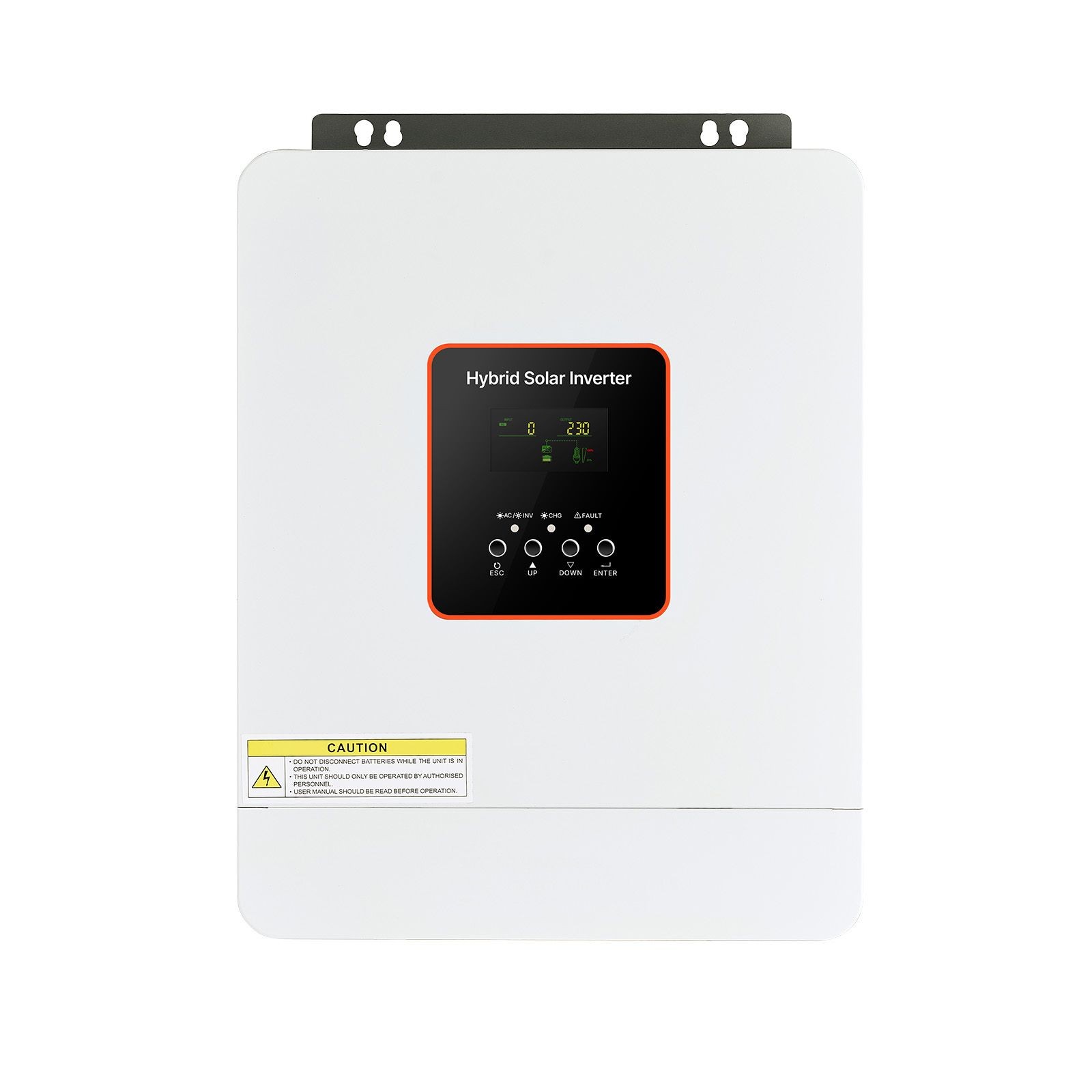 3000W Hybrid Solar Inverter, 24V to 230V AC, Pure Sine Wave with 80A MPPT