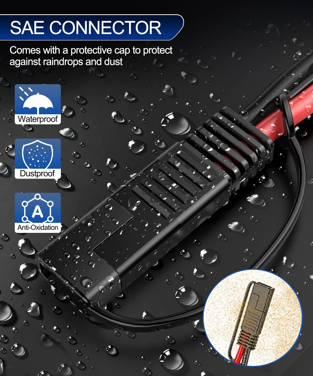 ELECTOP 10AWG SAE to XT60 Connector Extension Cable, XT60 Female Adapter Char…