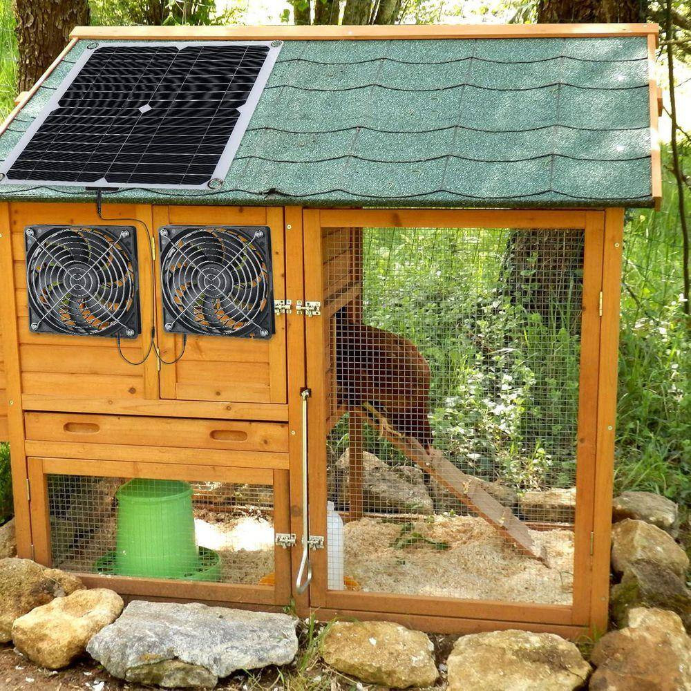 20W 16V Solar Panel Exhaust Fan Kit USB Portable Solar Powered Fan for Greenhous