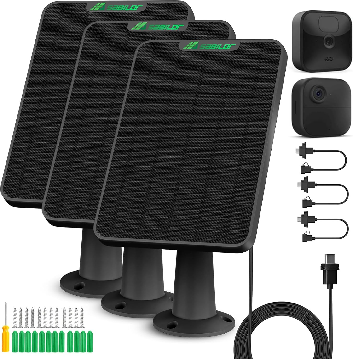 Solar Panel for Blink Camera Outdoor, 6W Solar Panel with Battery Compatible wit