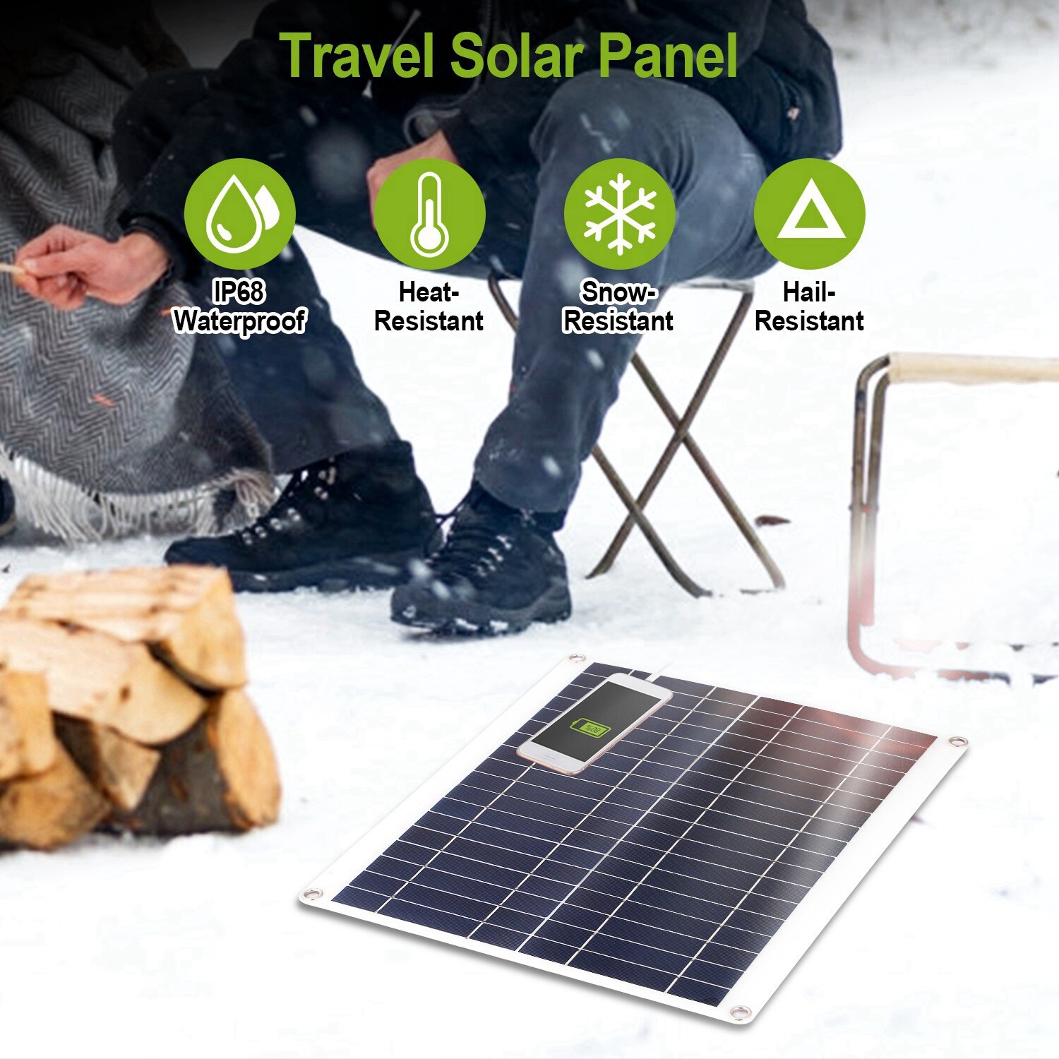 25W Solar Panel Kit 12V Battery Charger w/ Controller Waterproof for RV Car Boat