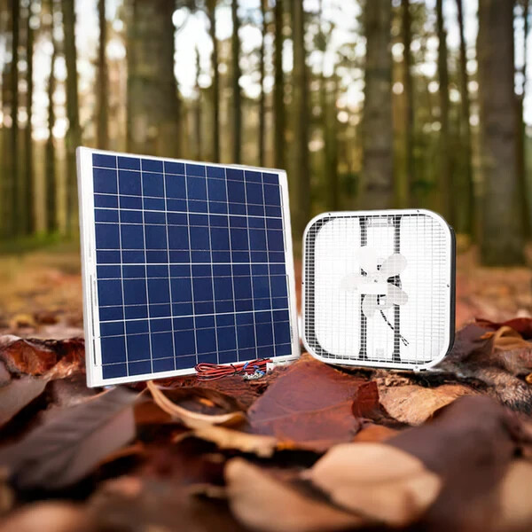 Solar Powered 20″ Box Fan with 100 Watt Solar Panel with On/Off Switch