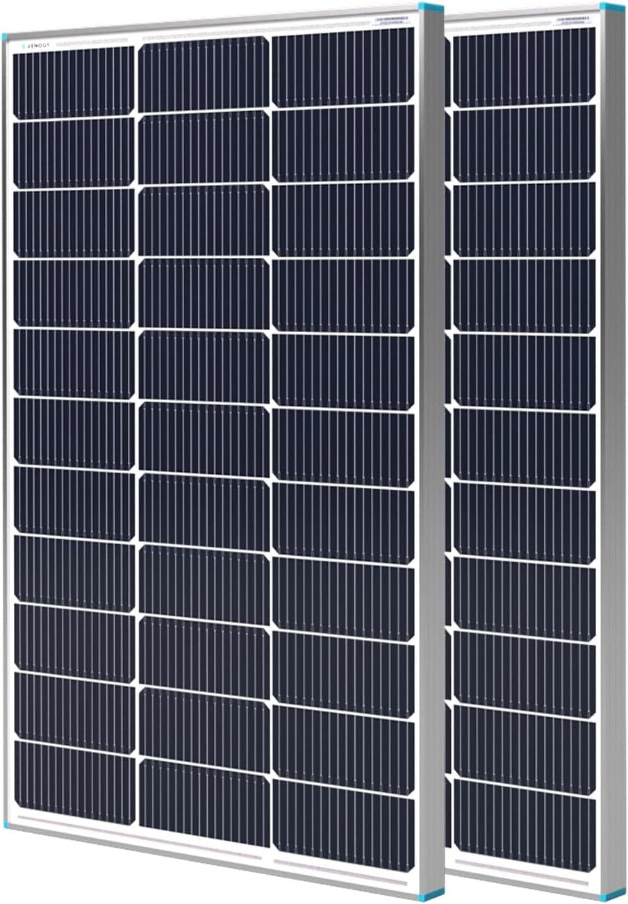 Renogy 2PCS Solar Panels 100 Watt 12 Volt, High-Efficiency Monocrystalline PV Mo