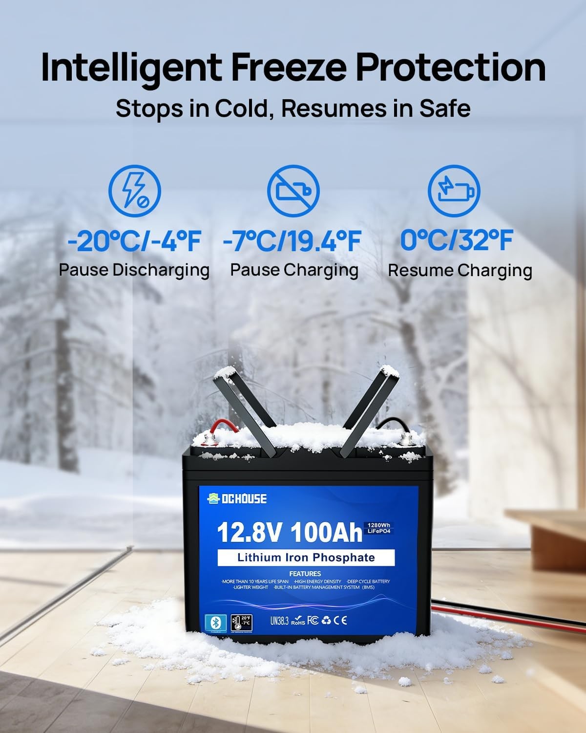 12V 100Ah LiFePO4 Lithium Battery 4000+ Deep Cycle For RV Marine Solar Off-grid