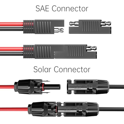Solar Panel Connector to SAE Adapter Cable 10AWG 60cm 50A 600V