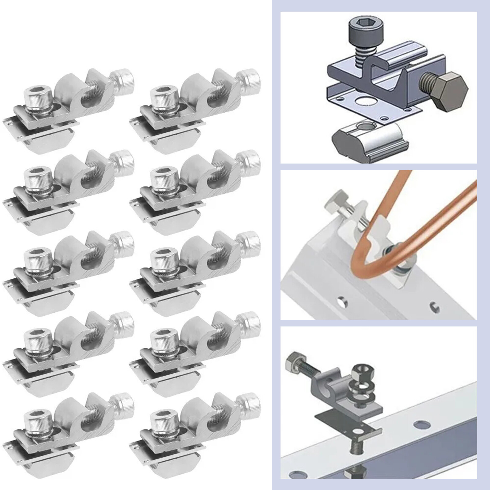 Standard Grounding Clip Grounding Lug Solar-Panel Solar-Mounting System Ground