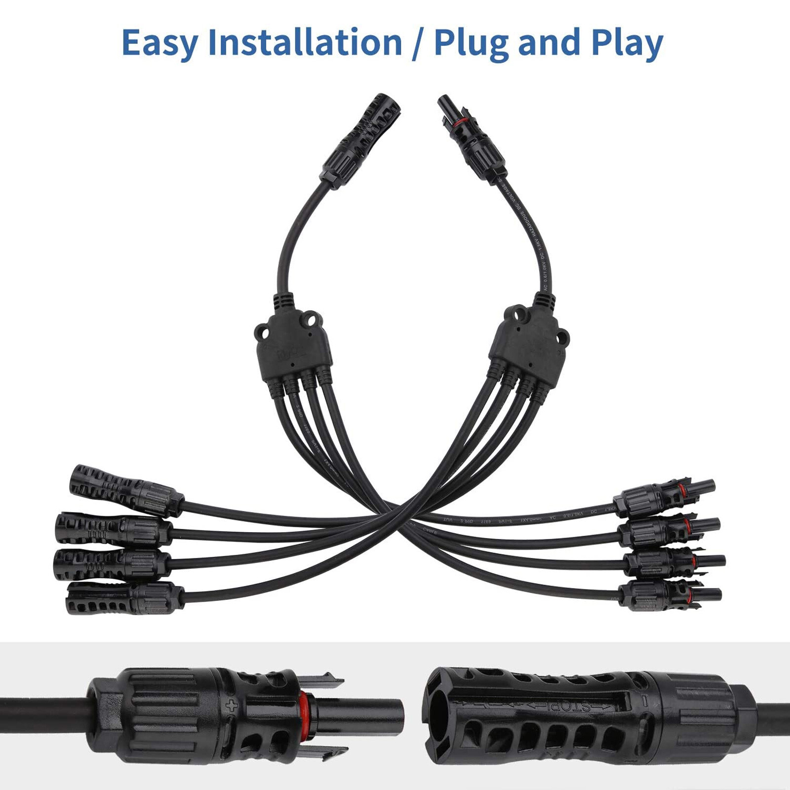 Solar Panel Y Branch Cable Connection Waterproof Adapter Connector Extension NEW