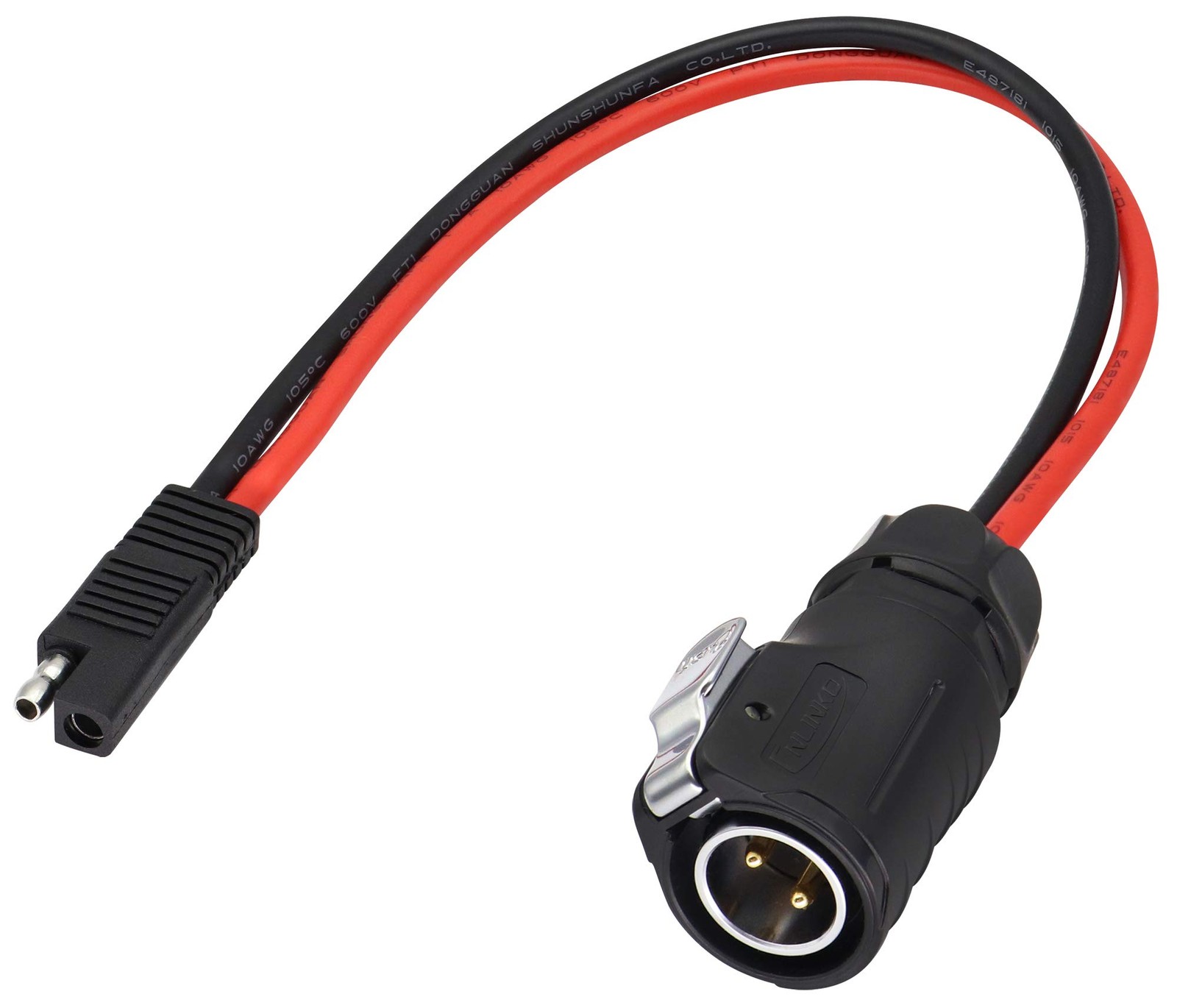 2 Pin Power Industrial Circular Connector to SAE Cable for Solar Panel Suitca…