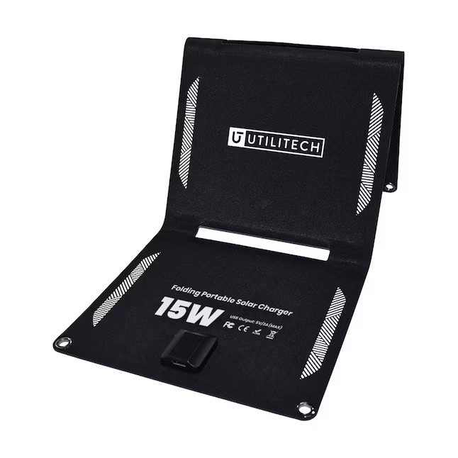 Utilitech 23.5-in x 8.8-in x 0.1-in 15-Watt Portable Solar Panel
