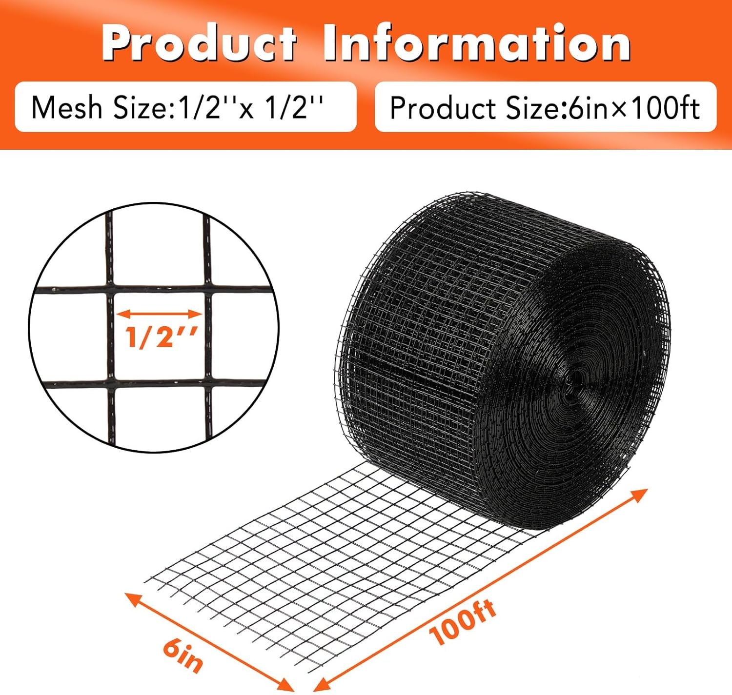 6 in x 50/100/120 ft Solar Panel Bird Guard Mesh Roof Protection with Fasteners