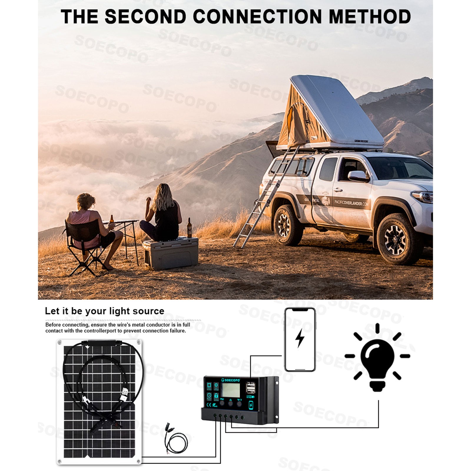 SOECOPO 8000W Peak Solar Kit 12V 24V to 110V/220V Inverter for RV Off-Grid CamVj