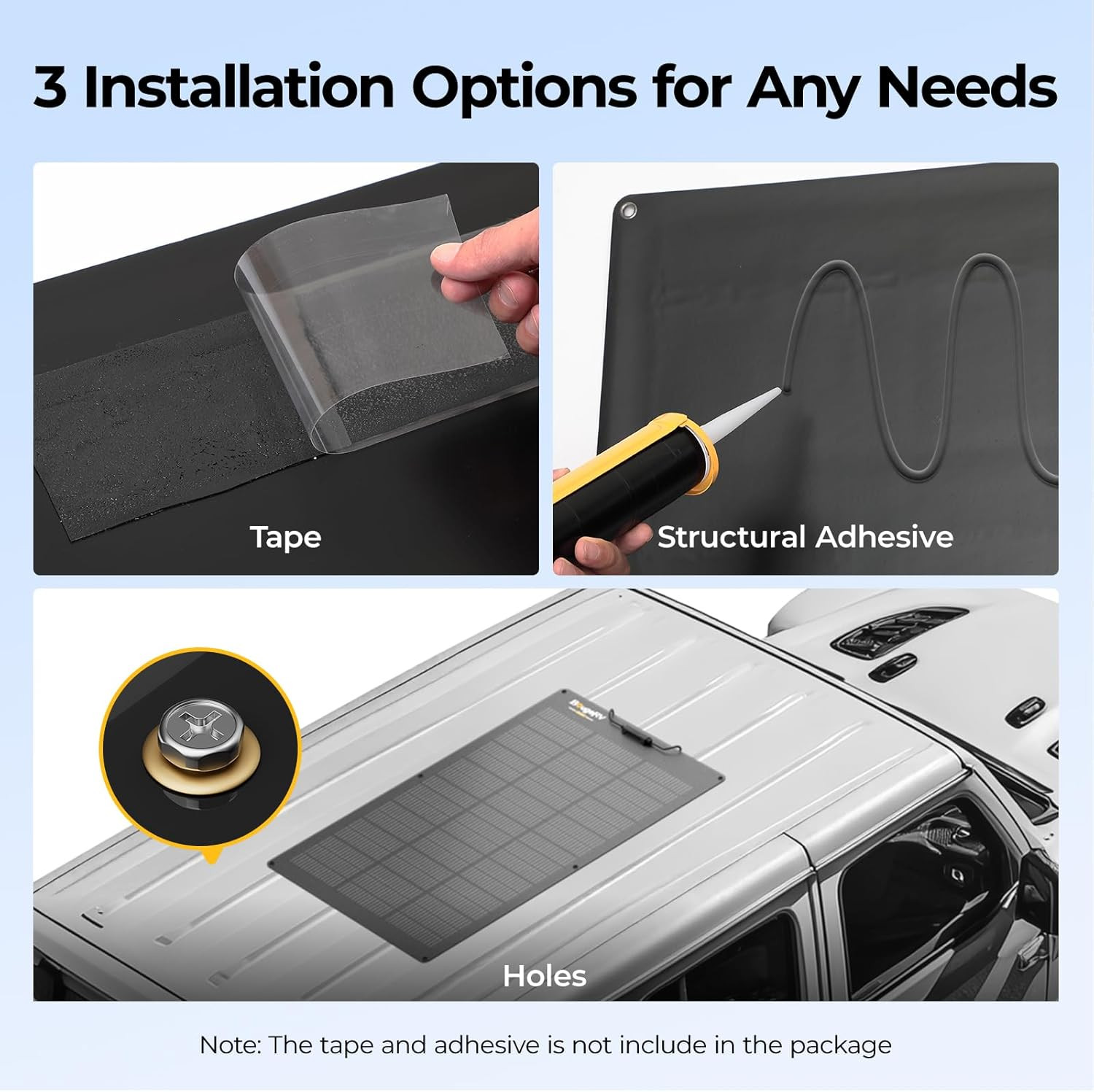 Bougerv Upgrade Arch 100W N-Type Fiberglass Flexible Solar Panel, 24 Volts 16BB