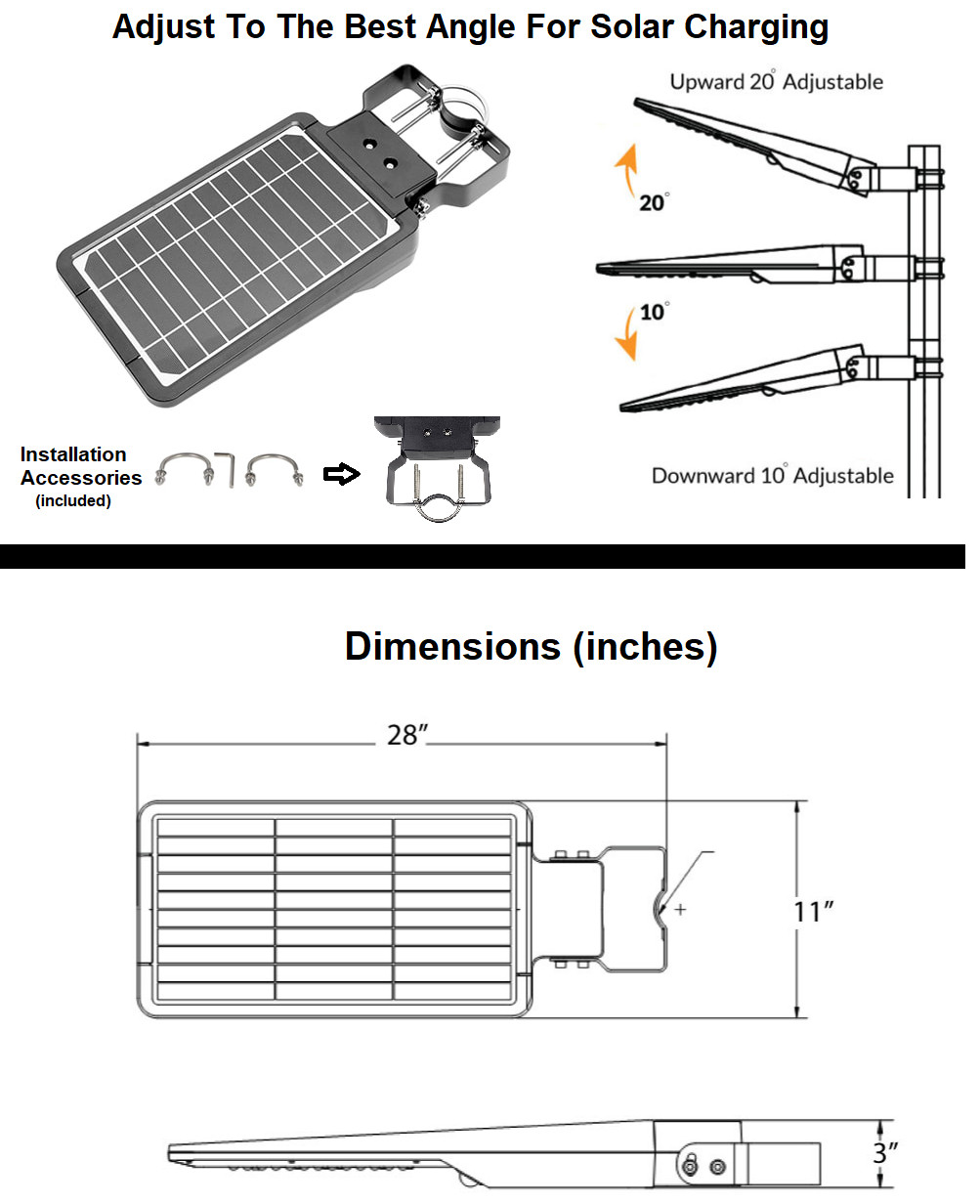 40W All-in-one LED Solar outdoor street light 4000K,6000 Lumens, 1 Pack