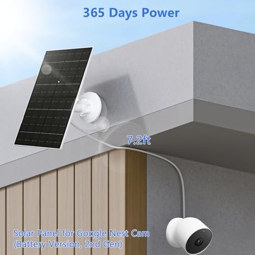 Solar Panel for Google Nest Camera, Solar Power Charger for Nest Cam Indoor &