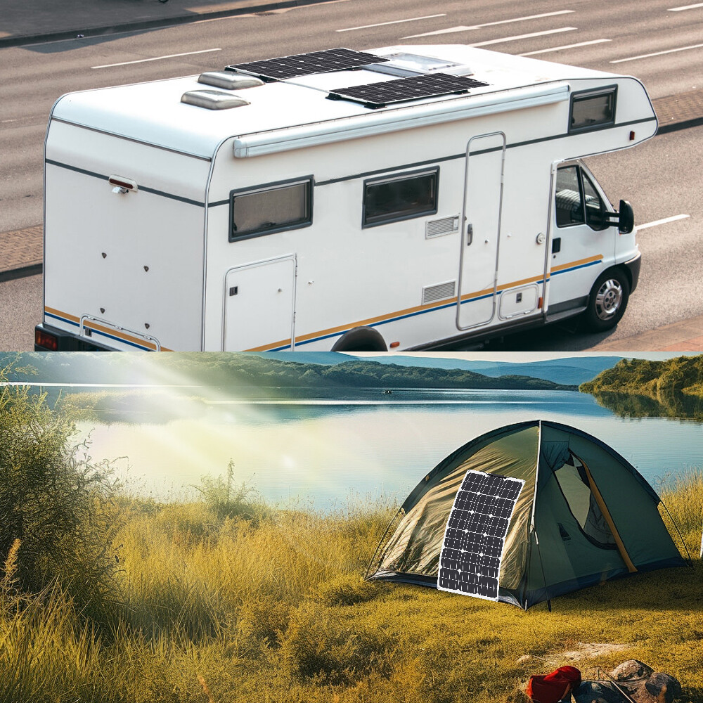 300W Watt Flexible Solar Panel Portable Mono RV Camping Battery Charge Boat 12V