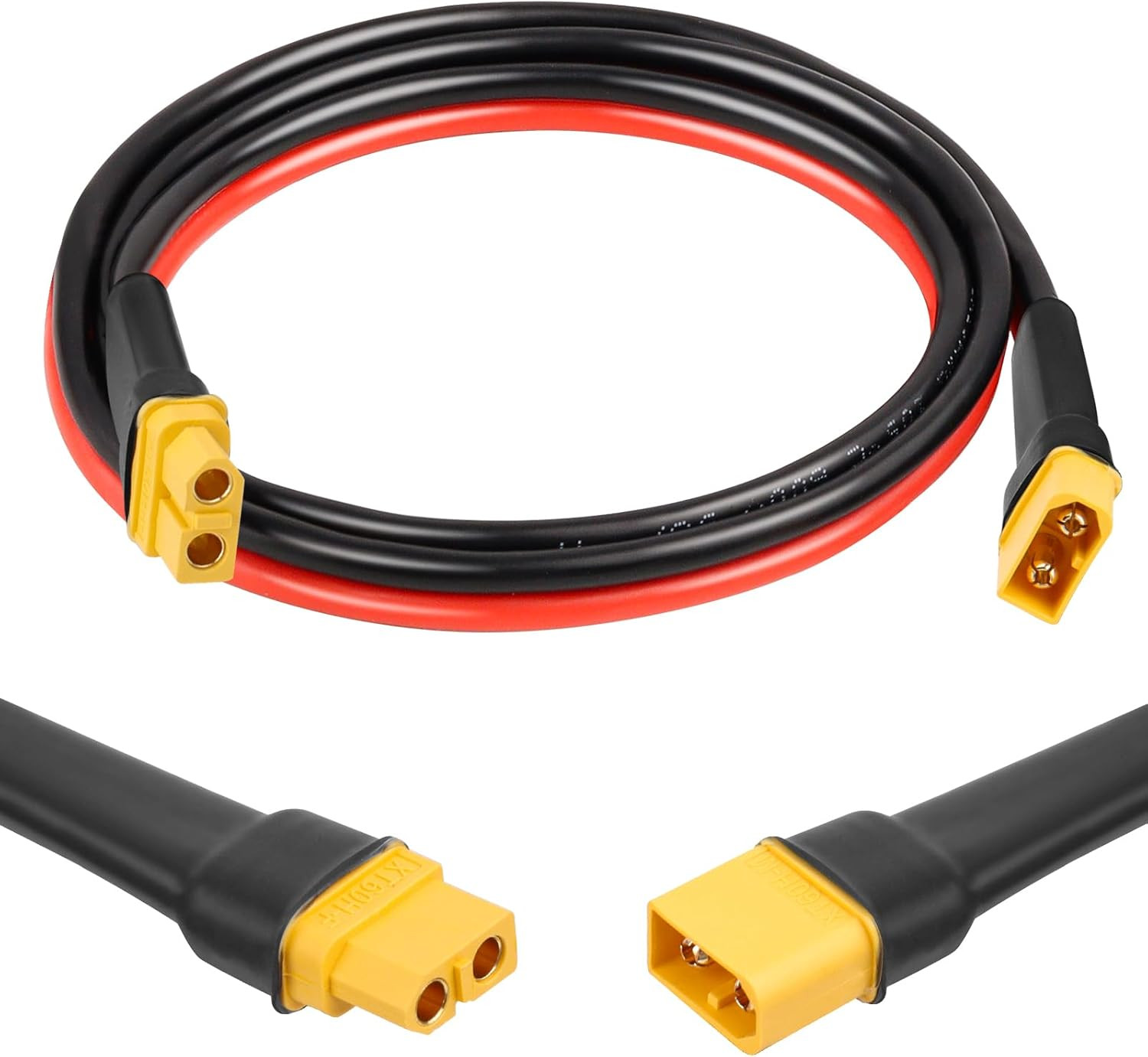 XT60 Extension Cable 3FT, 10AWG Tinned Copper Wire with XT60 Male to Female Conn