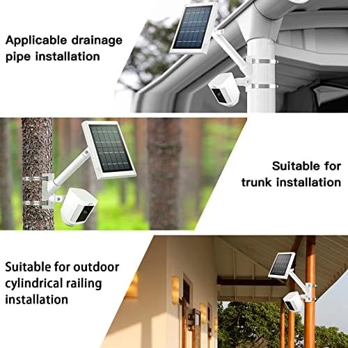2-in-1 Pole Mounting Bracket for Ring Stick Up Cam Pro Solar Panel and Battery O