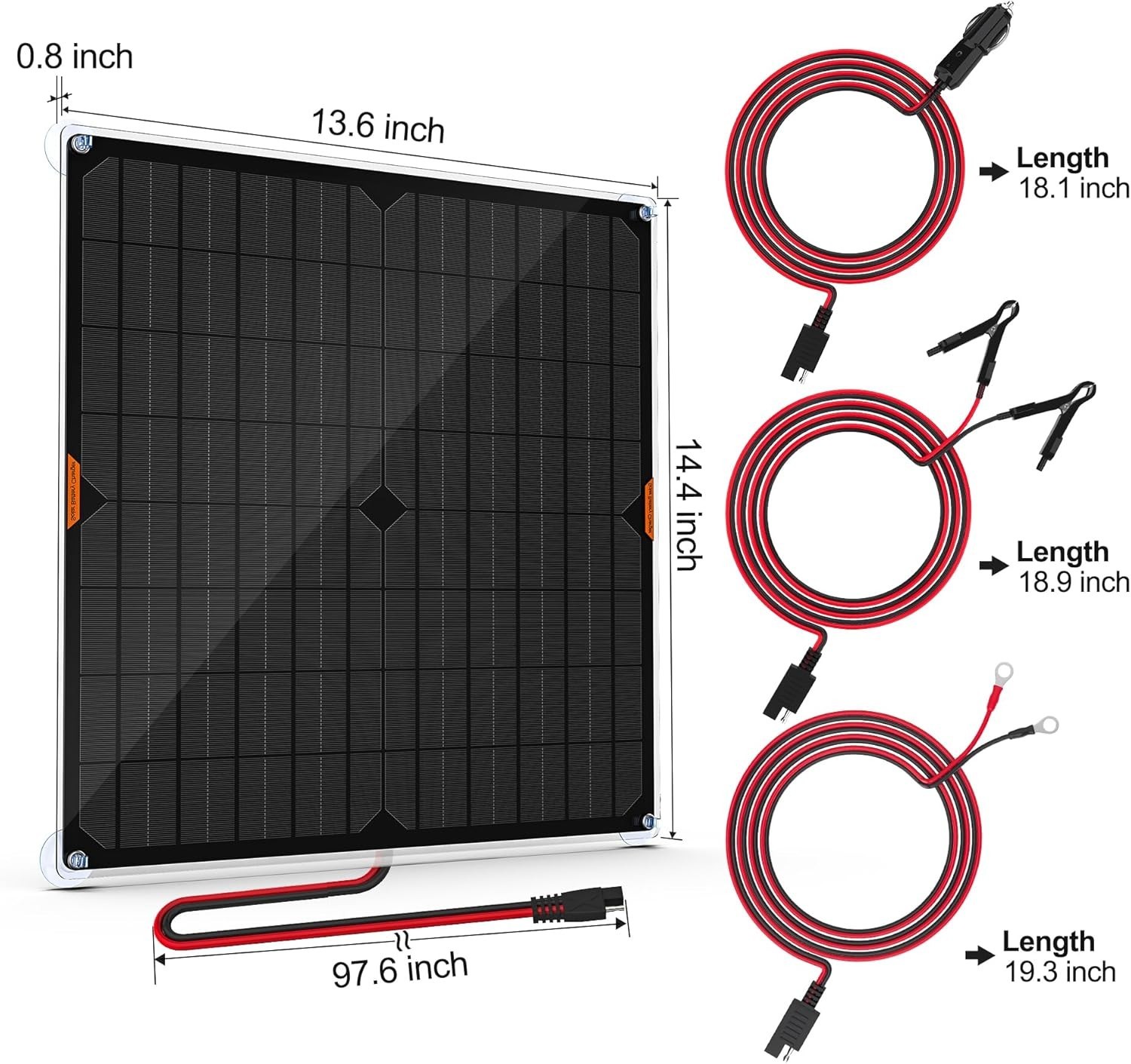 Efficient 20W Solar Battery Charger with Intelligent Protection for Cars & Boats