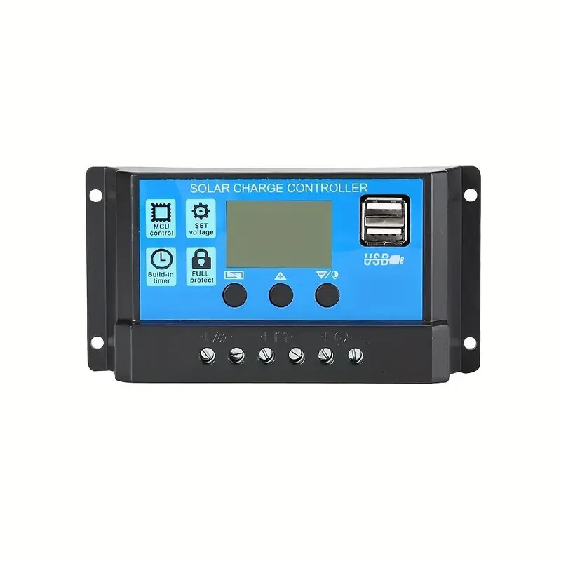80A Solar Panel Battery Charge Controller 12V 24V, Dual USB Port, LCD Display