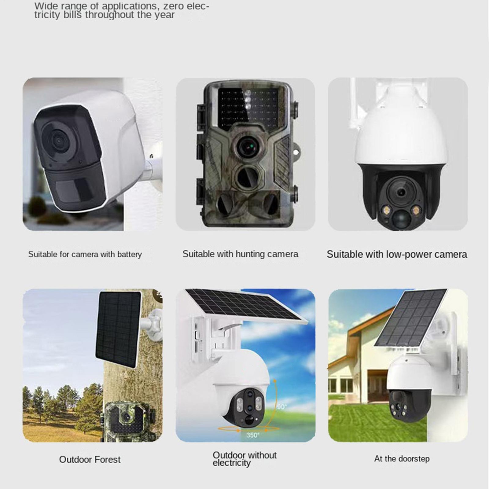 10W 6V Type-C Solar Panel Camera Outdoor Charger Security Camera Home