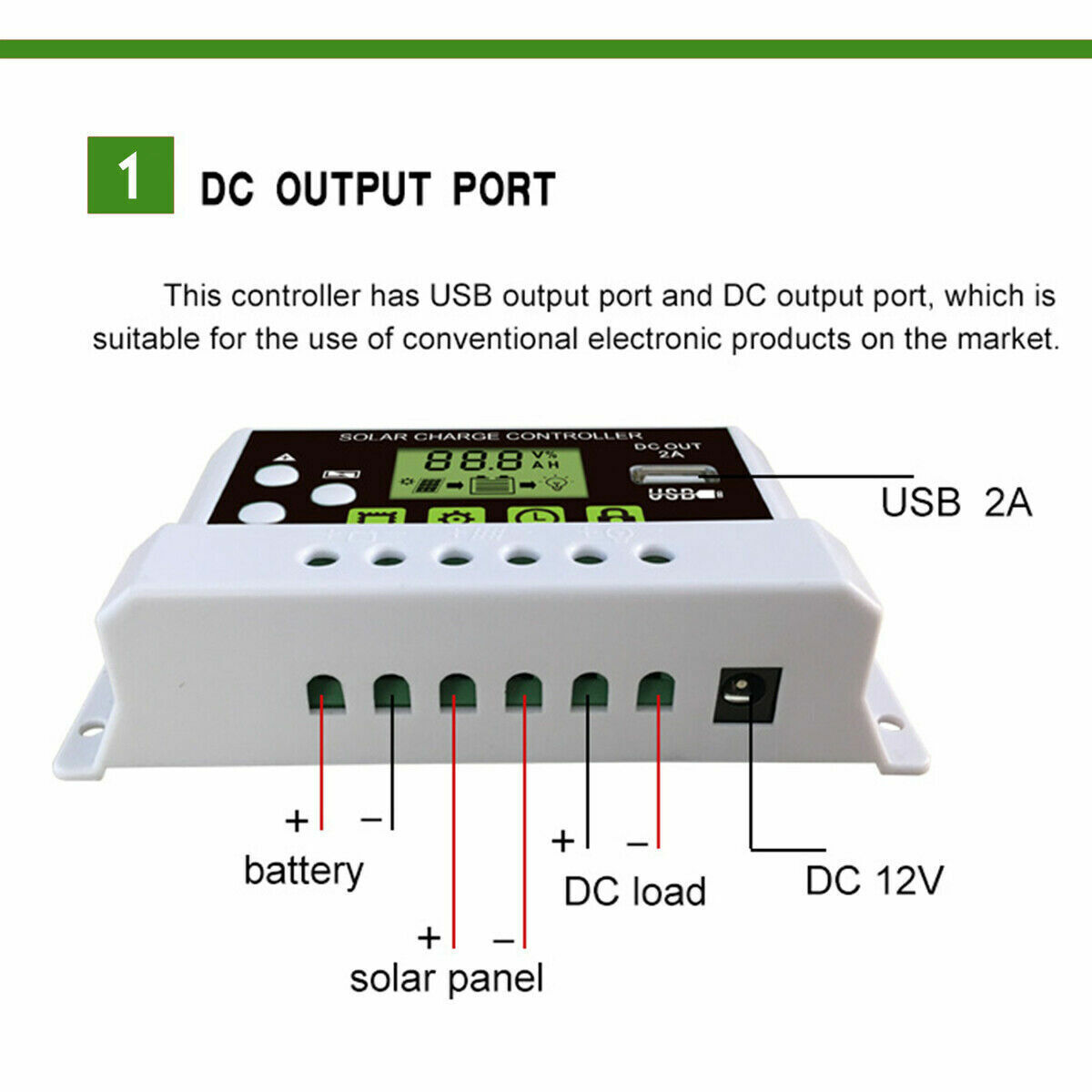30A LCD PWM Solar Panel Charger Controller For Li-ion Lead Acid Battery 12V/24V
