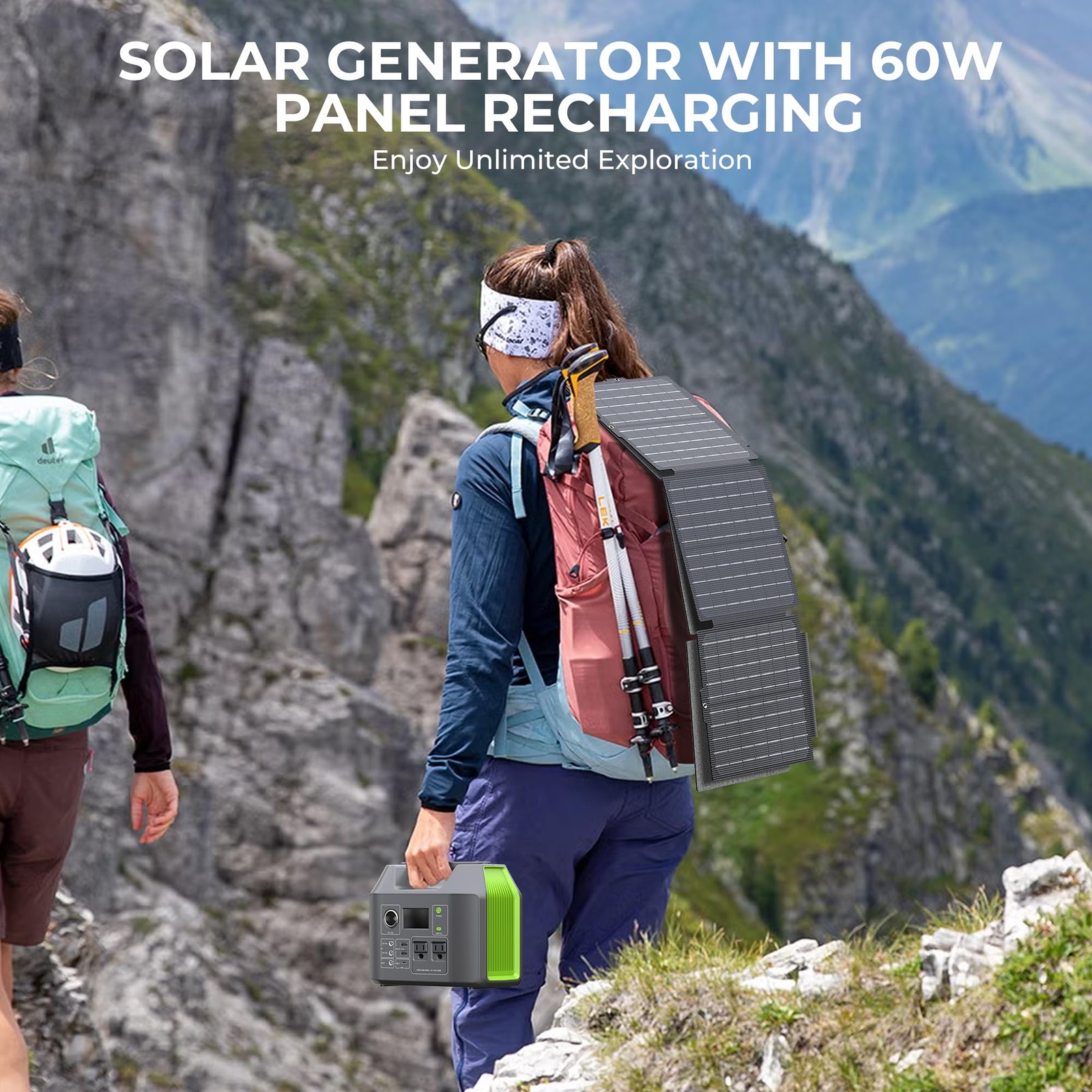Portable Solar Generator 300W with Foldable 60W Panel