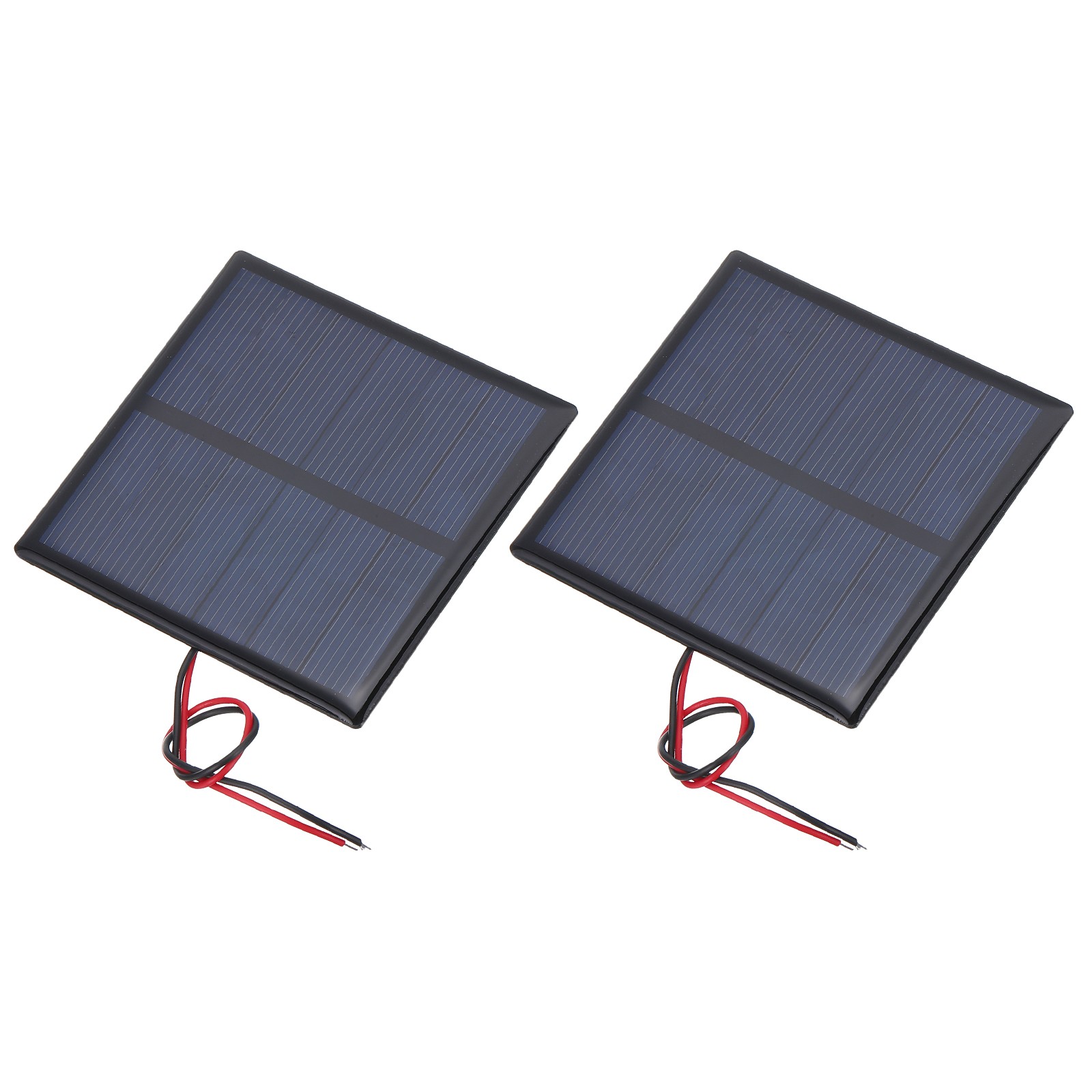 2 Pcs 3V 0.63W 210mA Mini Solar Panels with 2 Cable 70mm x 70mm
