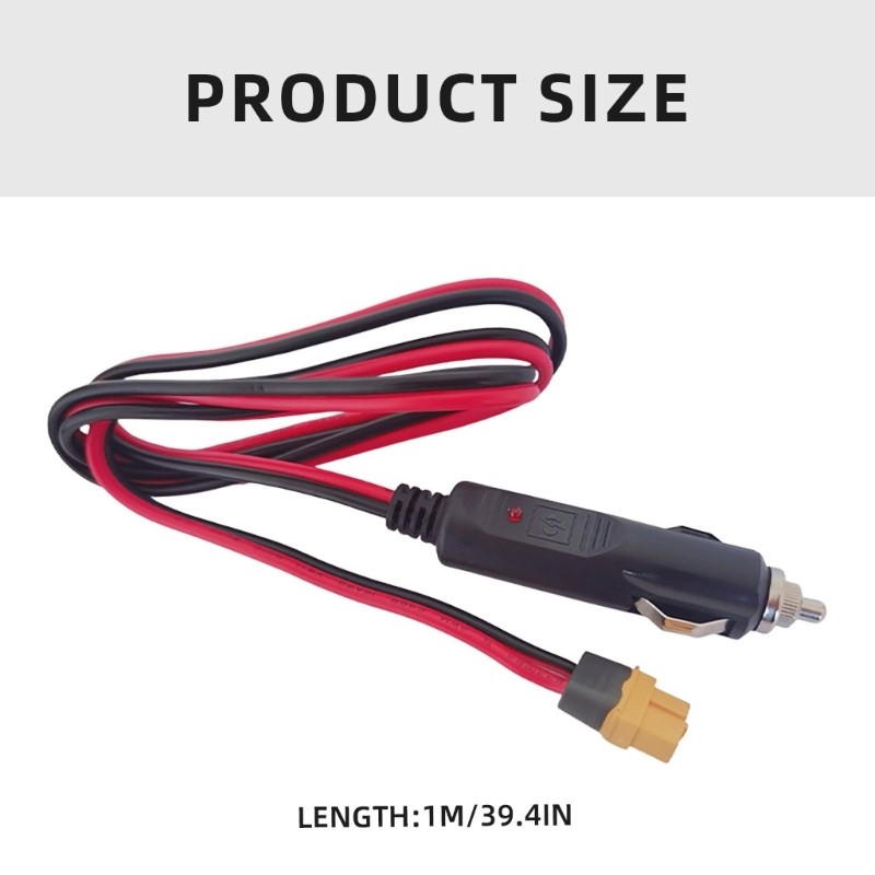 XT60 Female to Cigarettes Lighters Male Extension Cable for Solar Panel