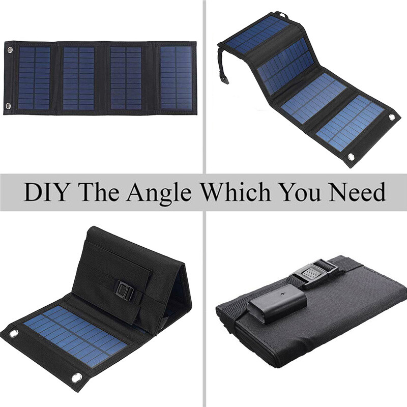 100W Portable Solar Panel Foldable Power Bank for Camping Hiking Phone Charger