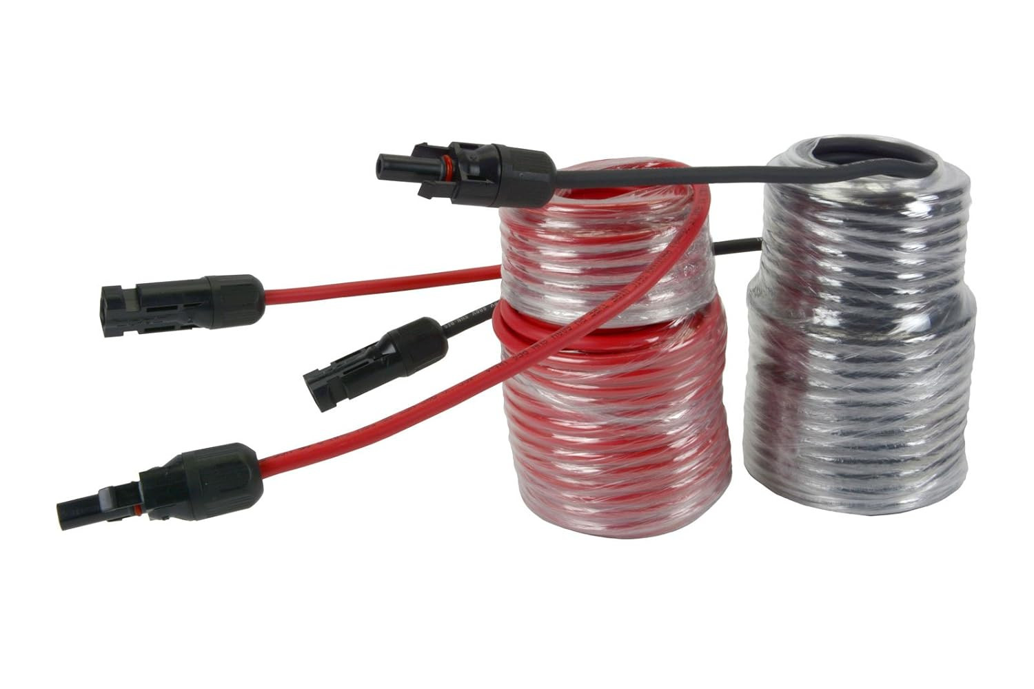 Temco 50ft 10 AWG Solar Panel Extension Cable with MC4 Connectors – Red & Black