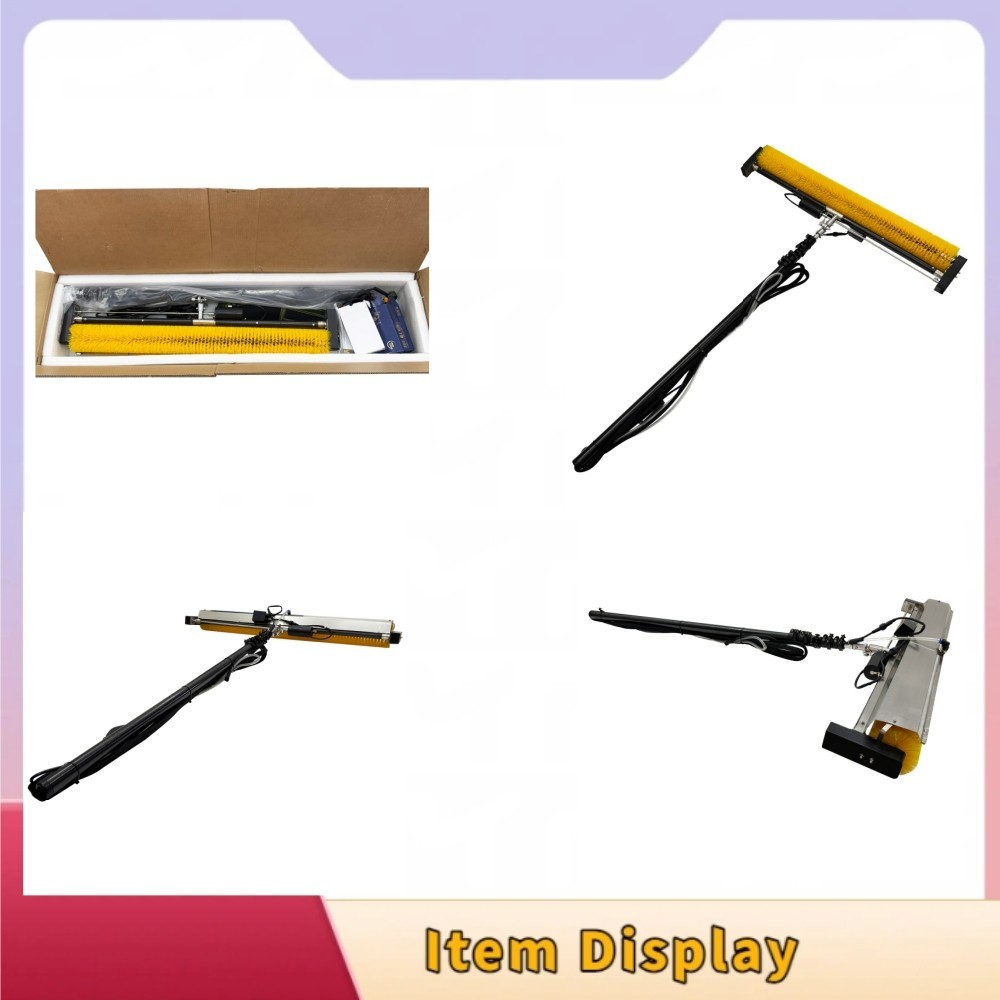 110V Solar Panel Cleaner 3.5m Pole 1.1m Brush for Roof PV System