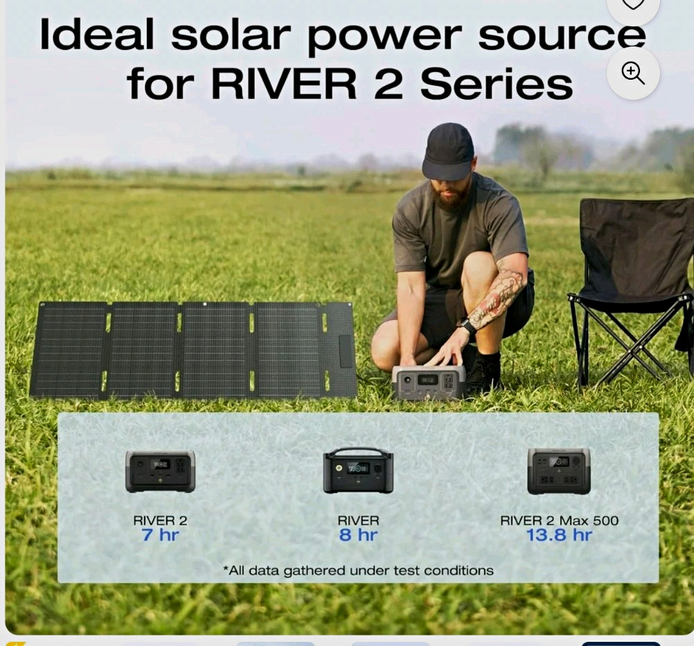 EcoFlow Foldable Portable Waterproof Solar Power solar panel.