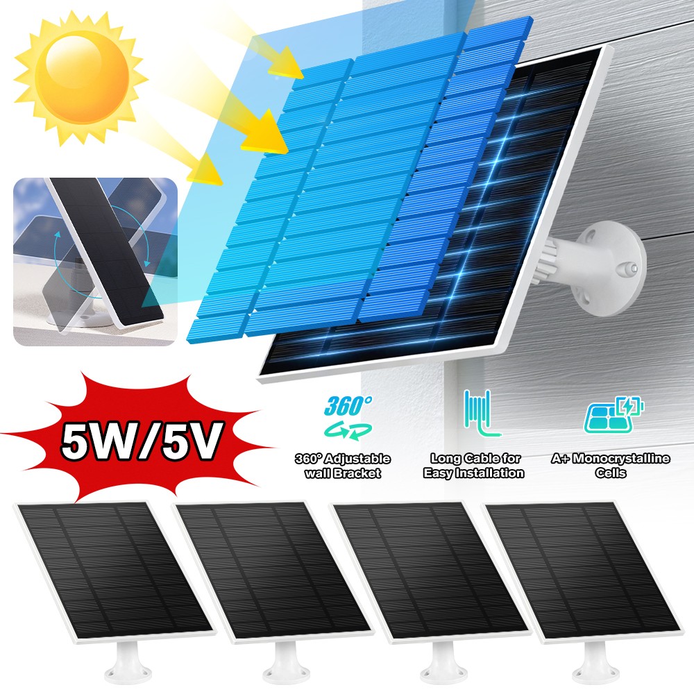Panel Solar Para Camara De Seguridad Cargador Solar Portatil Con Puerto a Tipo C