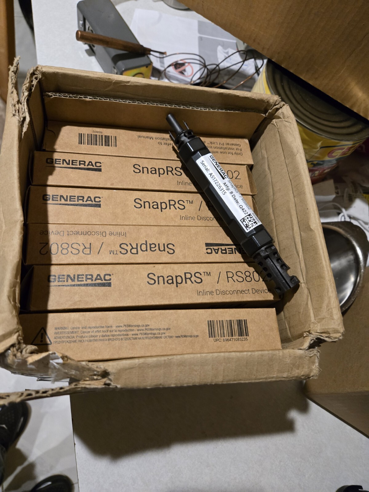 Generac SnapRS RS802 Inline Disconnect Device Brand New OPEN Box Of 30 Units