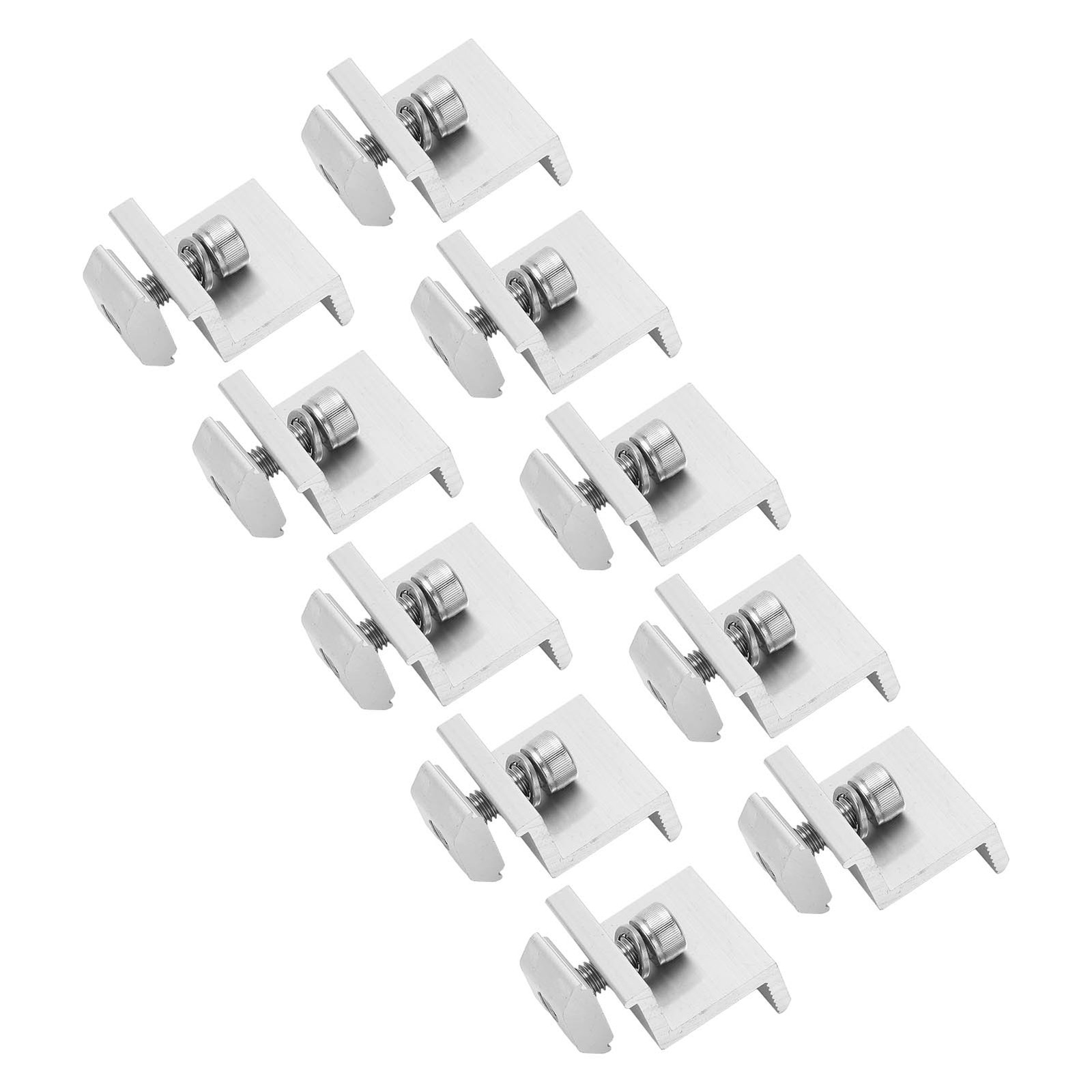 10x Solar Mount Z Bracket Pressing Block PV Panel Rail End Grounding Clamps 40mm