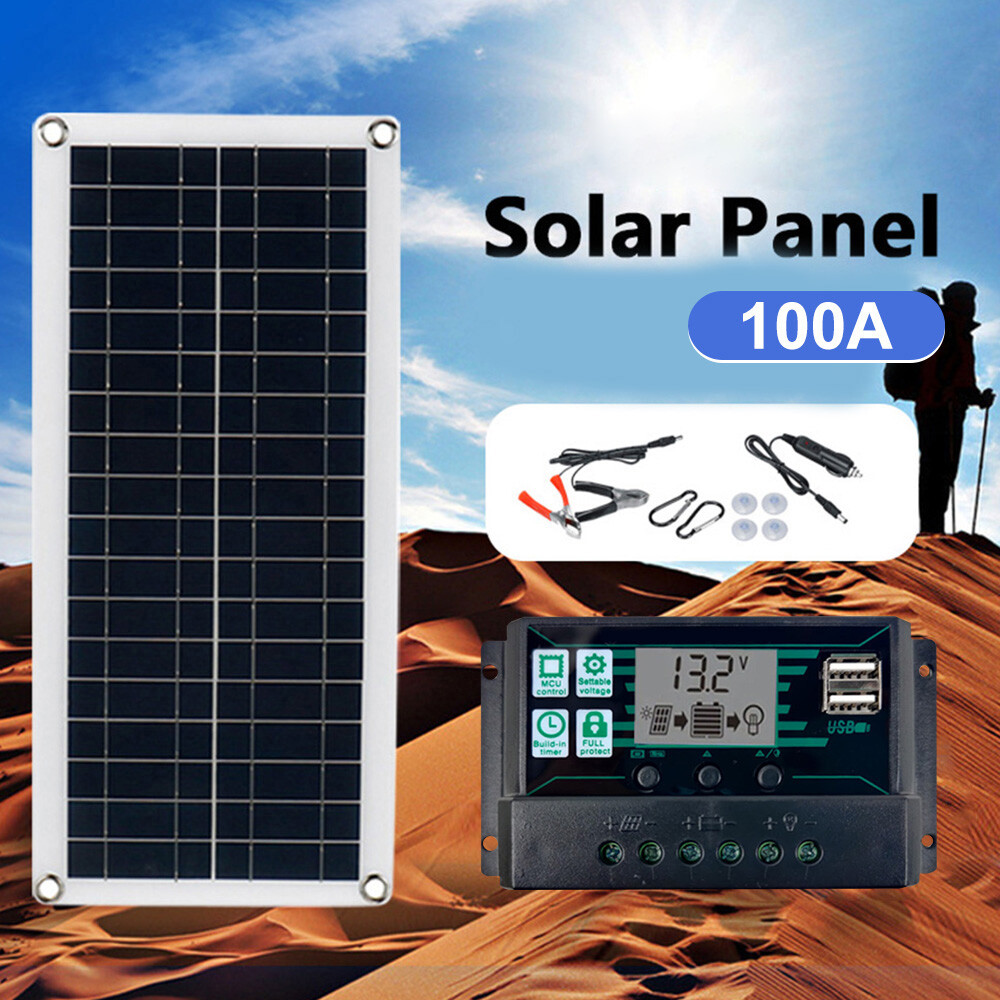 1000 Watts Solar Panel Kit 100A 12V Battery Charger w/ Controller Caravan Boat