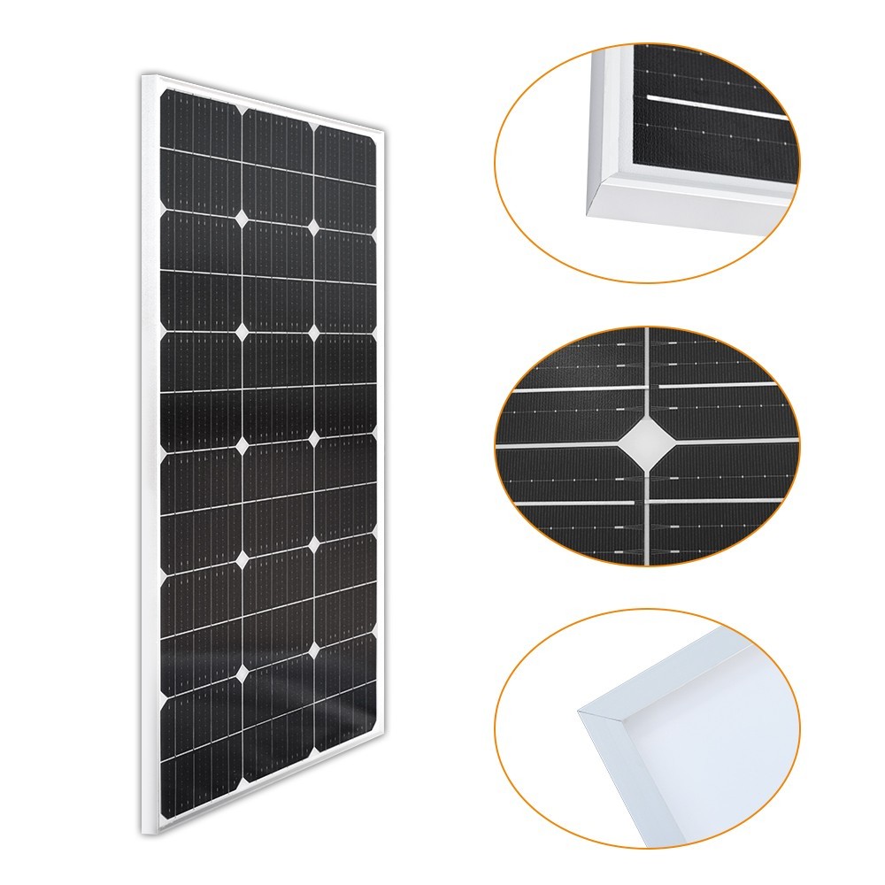 100W Solar Panel Kit 12V Monocrystalline Panel 10A Controller for RV Boat Camp