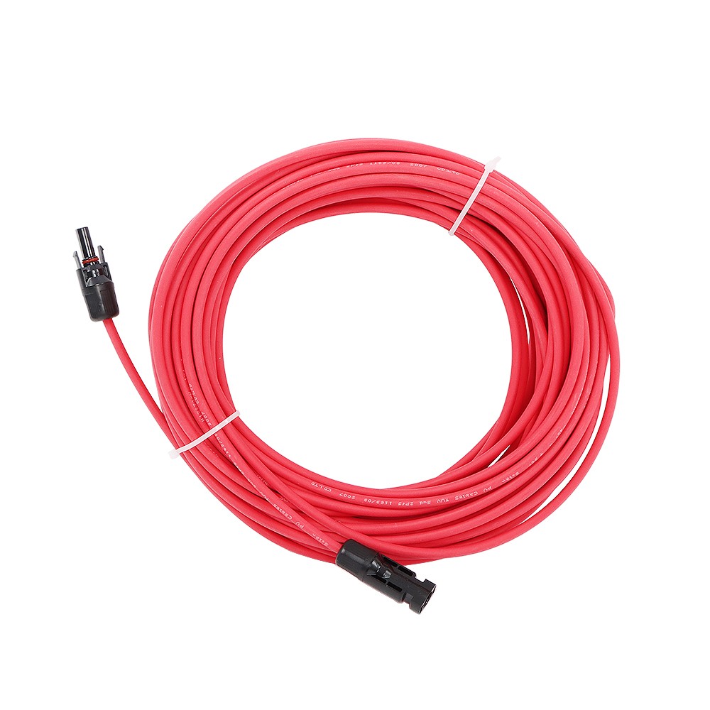 LABLT Solar Panel Extension Cable 20M Black+Red W/ M4 Connector For RV/Boat 4mm²