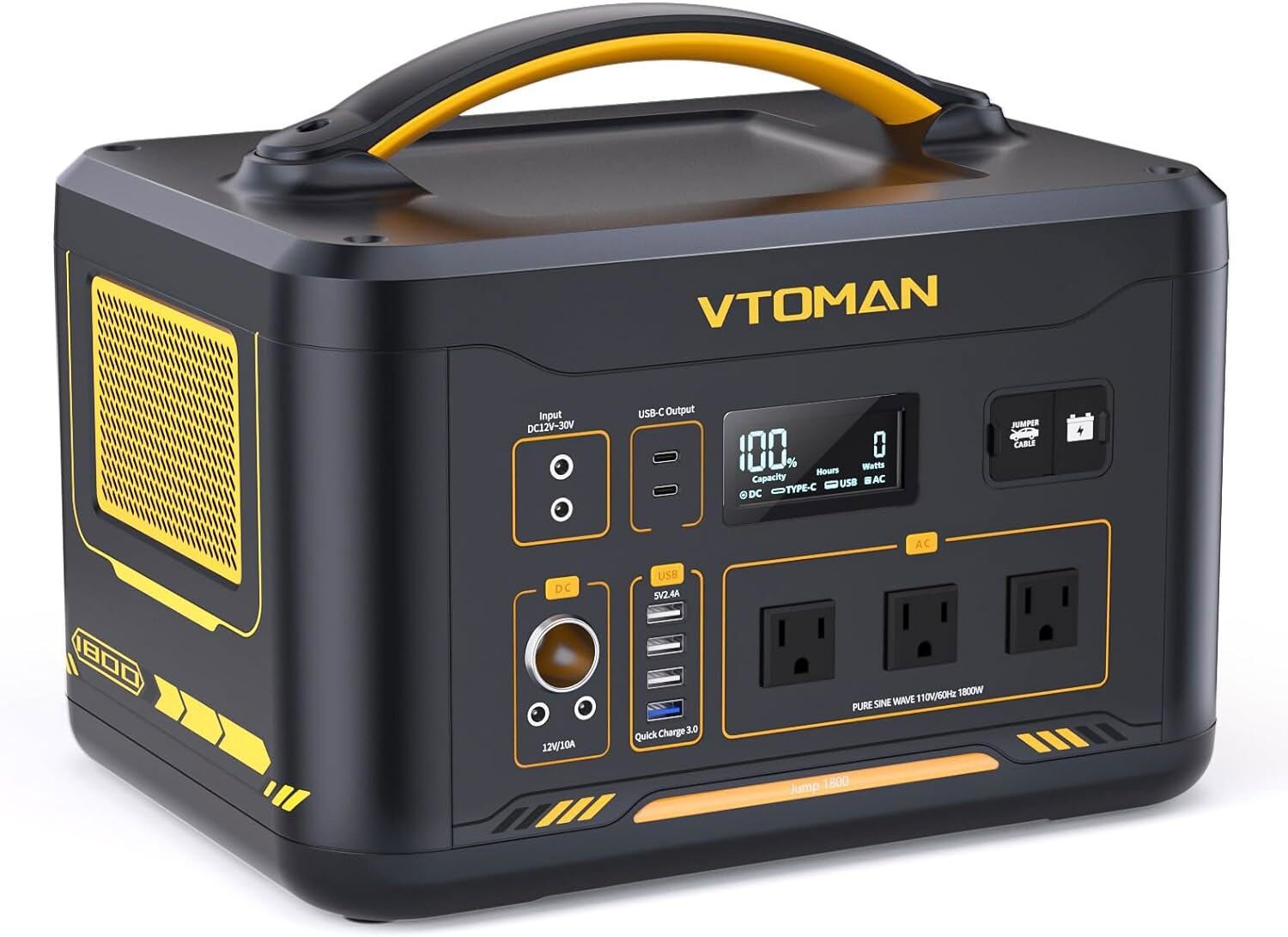 VTOMAN Jump 1800 Portable Power Station 1800W 1548Wh LiFePO4 Battery Generator