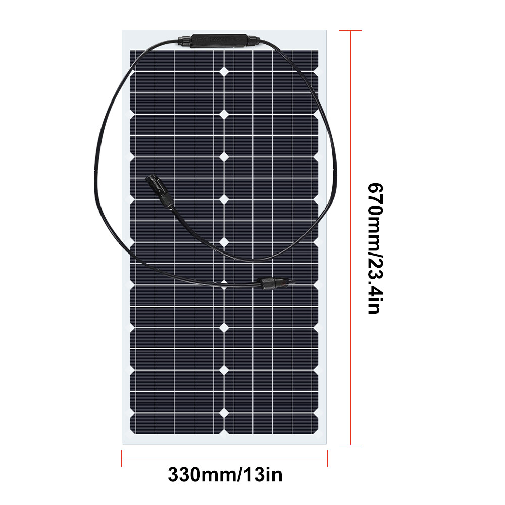 100W Watt Flexible Solar Panel 12V Mono Home RV Rooftop Camping Off-Grid Power