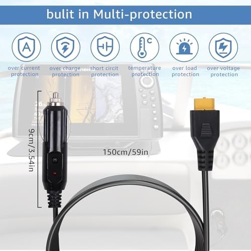 Portable12V/24V car Charger Suitable for Ecoflow Delta/River, Bluetti EB55, Anke