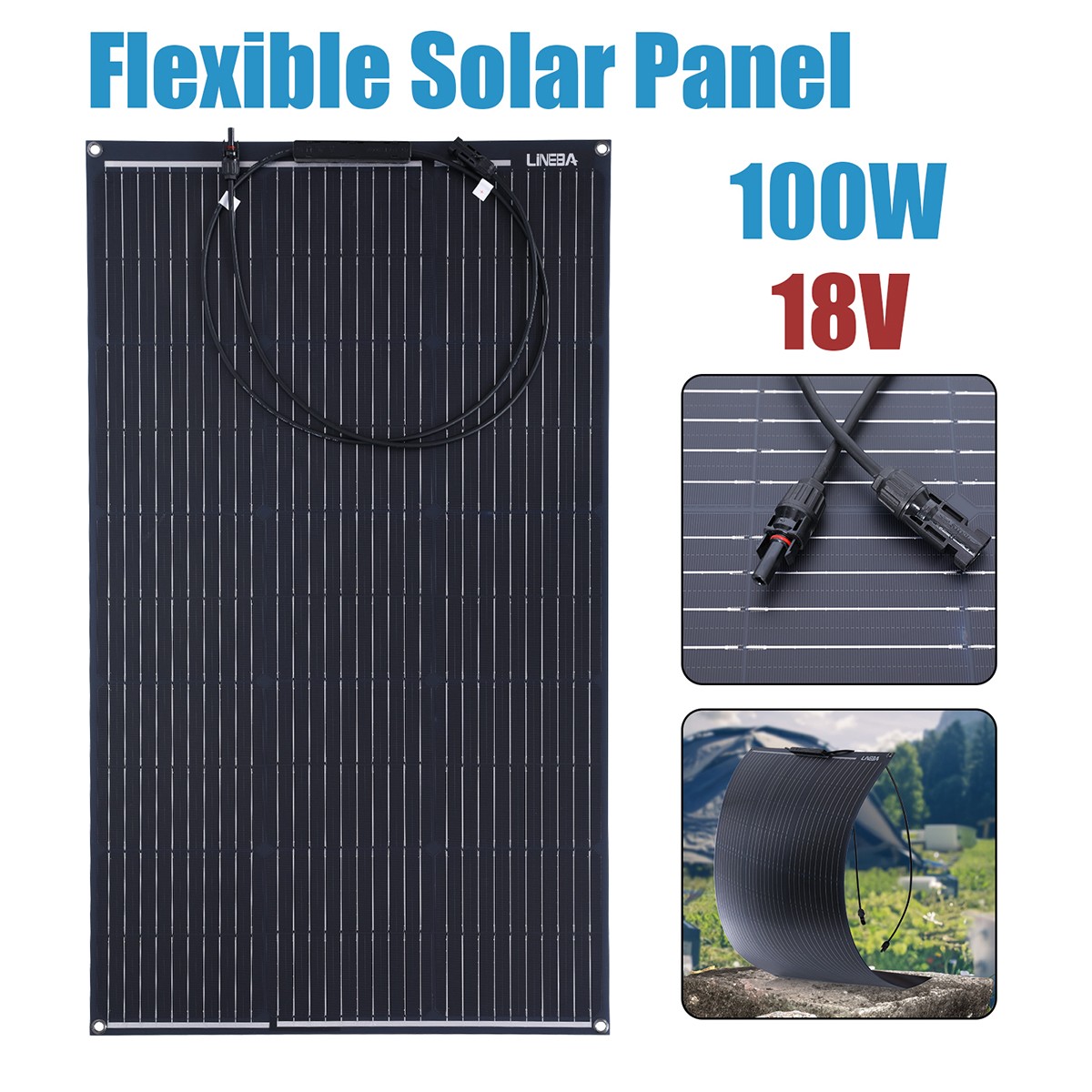 Flexible Solar Panel 200W 400W 12V IP68 Monocrystalline RV Roof Boat +Controller