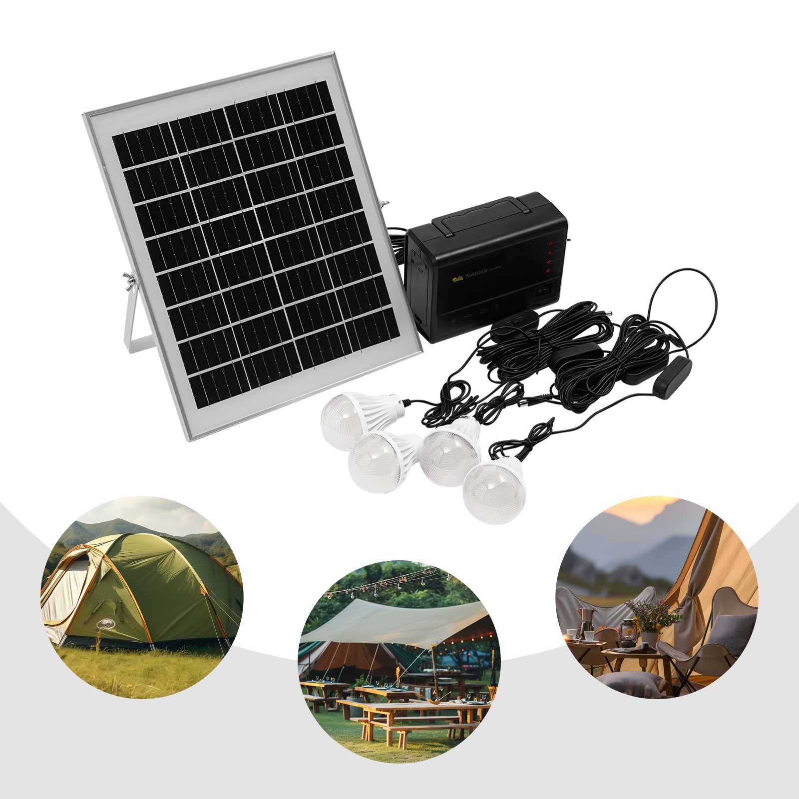 Portable Power Station with Solar Panel, Outdoor Generator Power Supply for Home