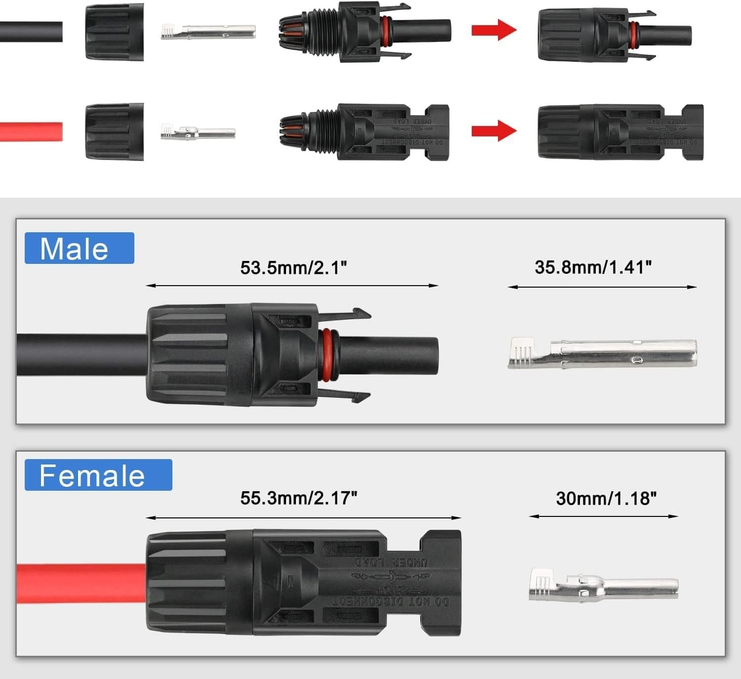 Solar Crimping Tool Kit for 2.5/4/6mm²/10-14AWG, with 12 Pairs Male Female So…