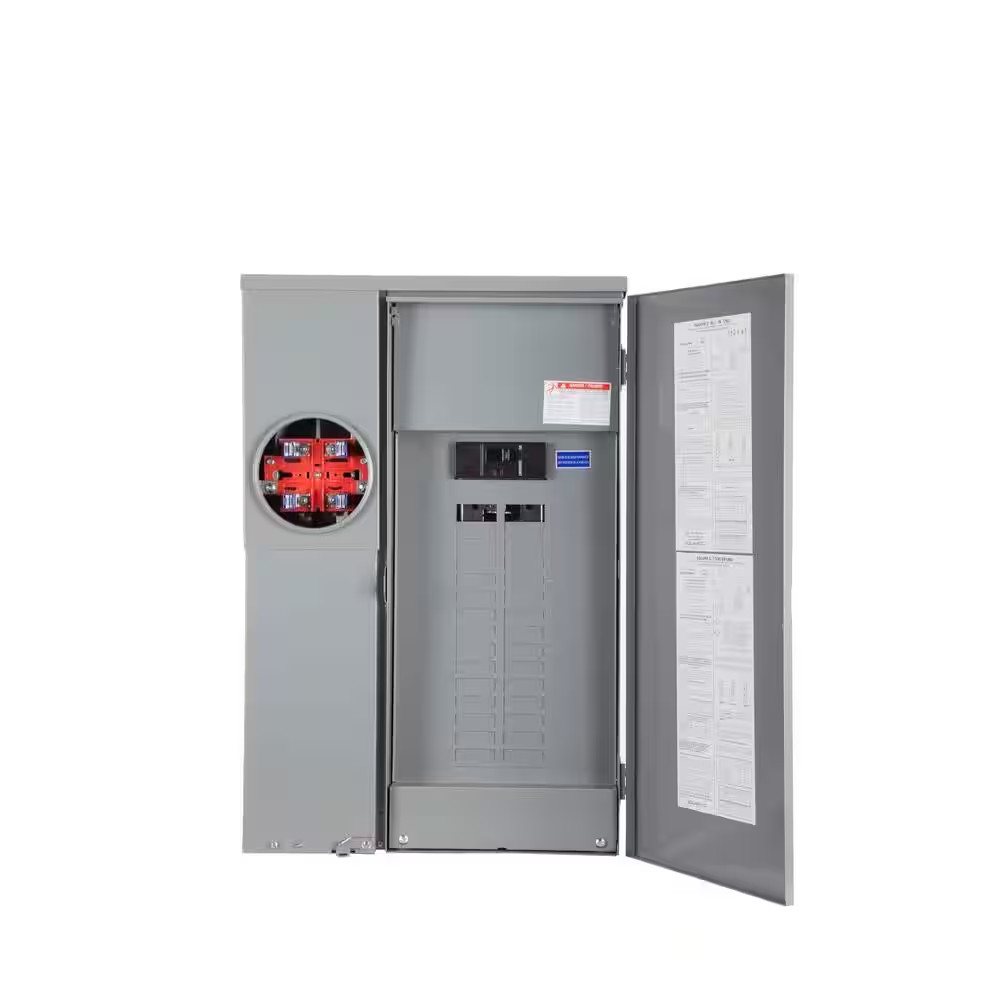 Homeline 200 Amp 30-Space 42-Circuit Outdoor Ring-Type Surface Mount Solar-Ready
