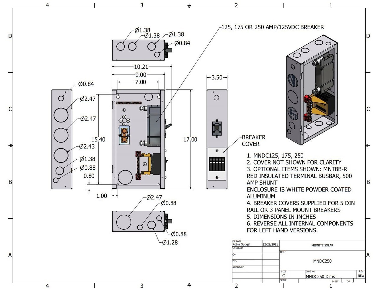 MidNite Solar MNDC250PLUS Mini DC Disconnect