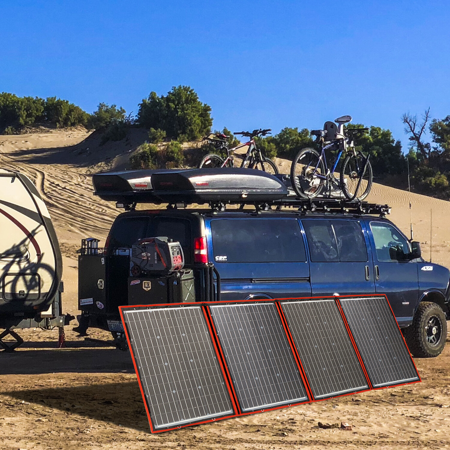 200W 12v Portable Foldable Solar Panel for Car Battery/RV/Power station/Phone