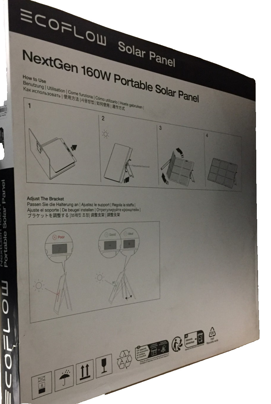 EcoFlow NextGen 160W Portable Solar Panel Adjustable Kickstand For Power Station